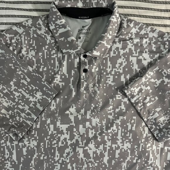 NIKE GOLF POLO Dri-Fit Gray Digi-Camo - Picture 2 of 4